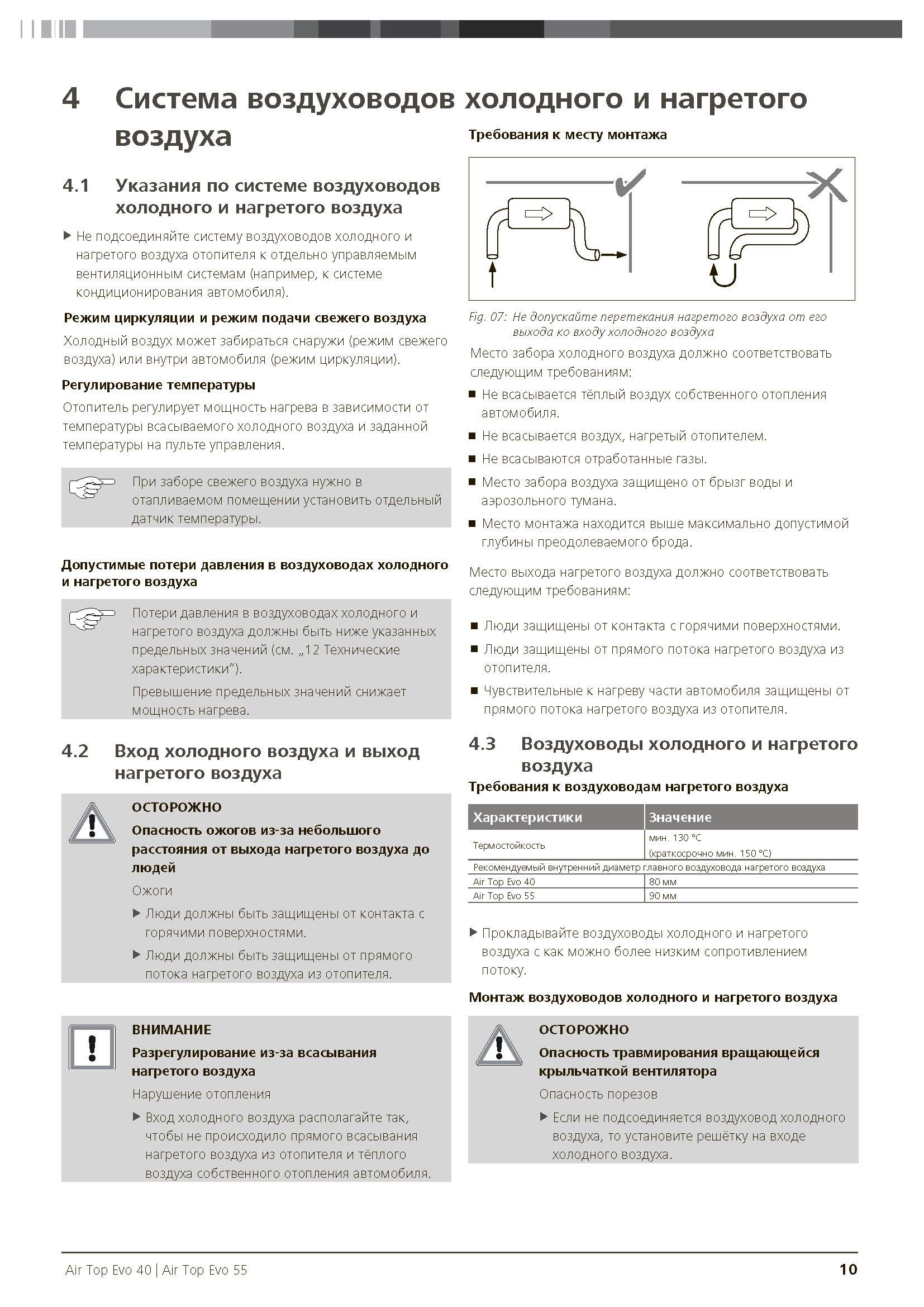 Инструкция по монтажу Air Top Evo 40
