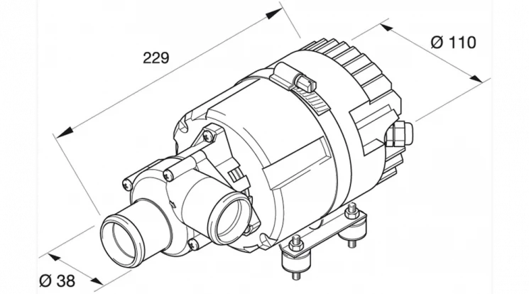 Насос жидкостный 24В Flowtronic 6000 SC, с крепежем, HYDRONIC L-II купить в Волгограде